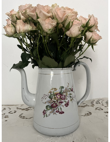 Cafetière en tôle émaillée, Utzschneider de Sarreguemines