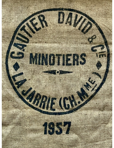 Ancien sac à grains, jute