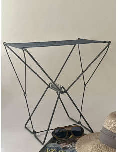 Tabouret bleu pliant de plage ou de camping